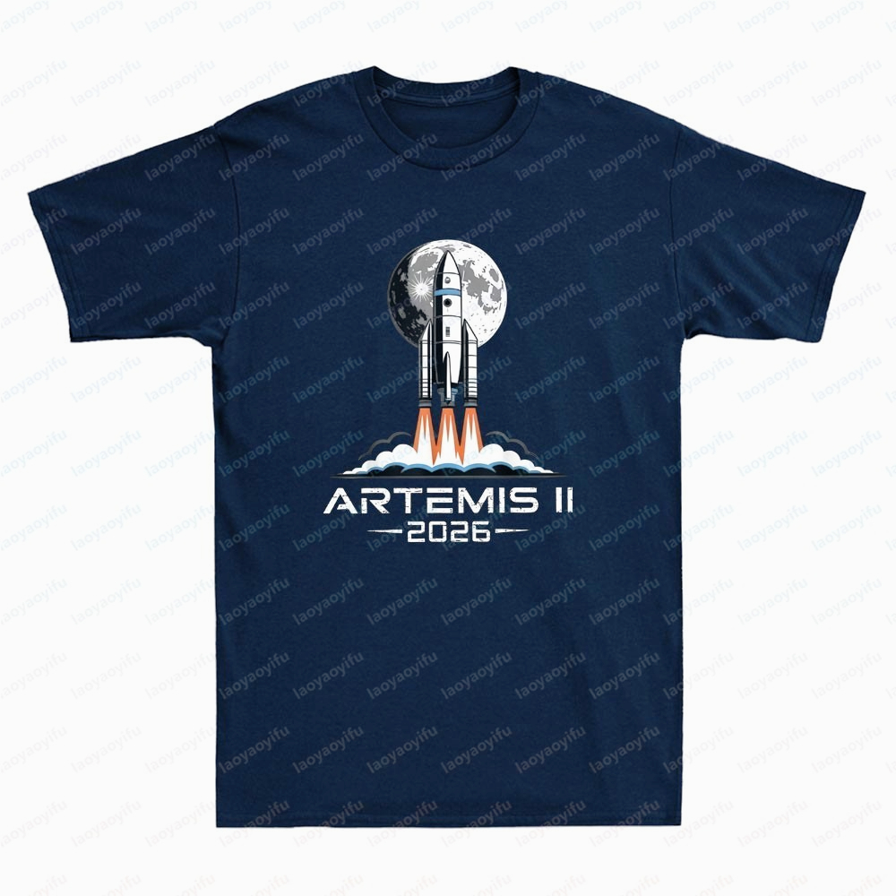 Summer Clothing Trends For Men 2026 - 2026 ムーンロケットグラフィック Tシャツファッションアルテミス II コットン Tシャツヴィンテージクラシックストリートホット販売夏のトレンド紳士服