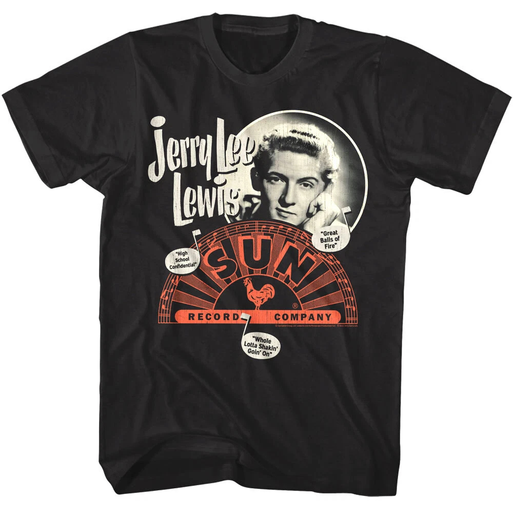 Summer Clothing Label - ジェリー・リー・ルイス曲名メンズ Tシャツサンレコードグレートボールズオブファイアラベルカジュアル通気性 Y2K 原宿男性服