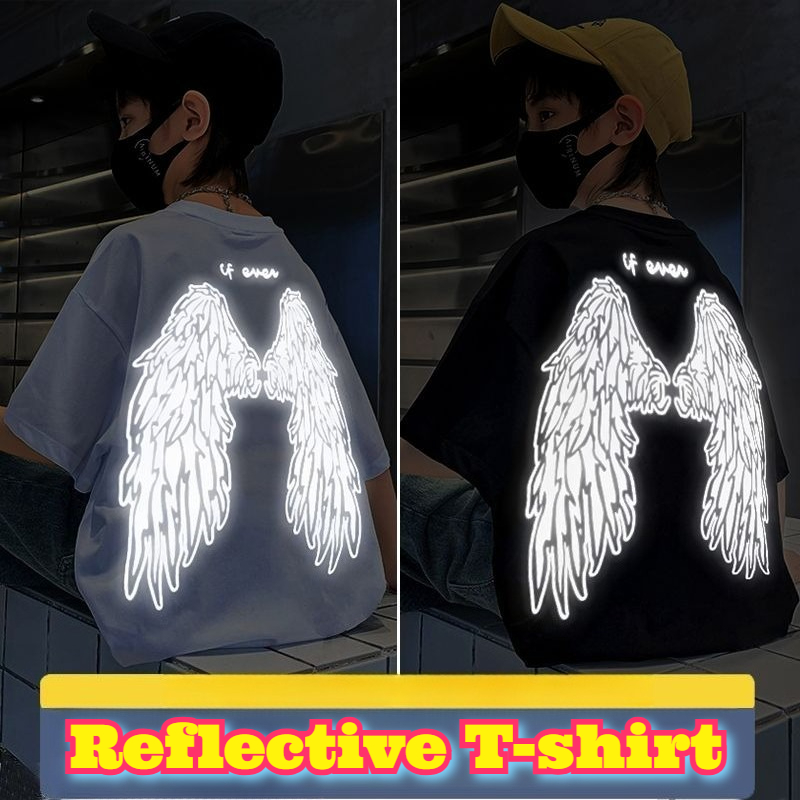 Summer Clothing Teens - 若者反射翼 Tシャツ綿半袖 Tシャツルーズフィット夏トップティーンボーイズガールズカジュアルストリートファッション衣類