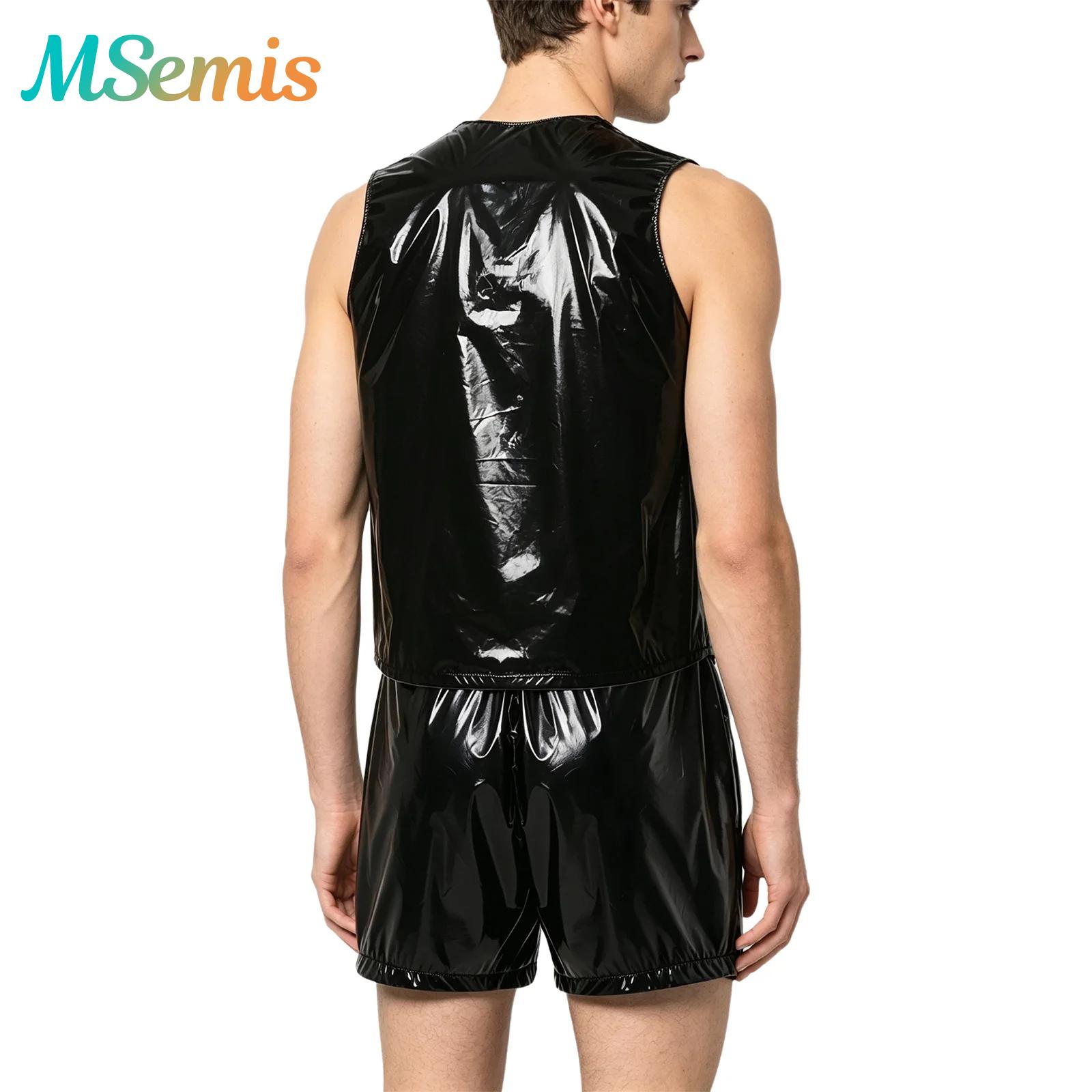 Summer Clothing Mens - メンズ防水汗止めトラックスーツタンクトップとサイドボタン付きボクサーショーツ2ピースセット特別なニーズに対応した適応型衣類