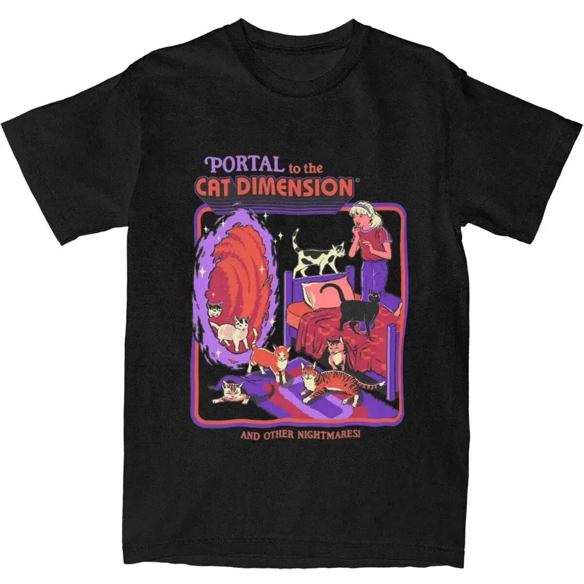 Summer Clothing Ideas For Women - 男性と女性のためのビンテージダークキャットTシャツ,ホラーTシャツ,シャツアクセサリー,衣類ギフトのアイデア,70年代,80年代