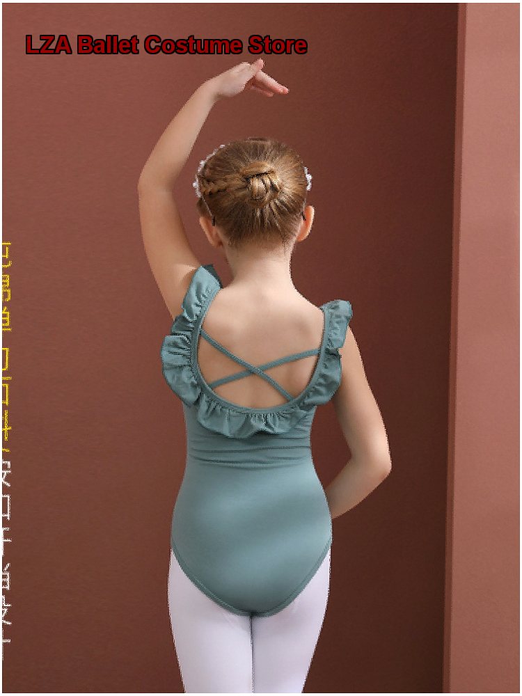 子供用女の子コットンサマープラクティスレオタードグリーンダン - Summer Green Clothing のレビューと価格