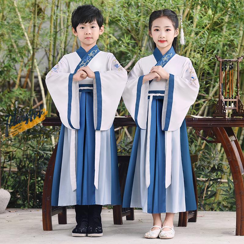 男の子漢服夏薄手半袖子供古代衣装セット2024紳士服パンツ薄 - Summer Clothing Online のレビューと価格