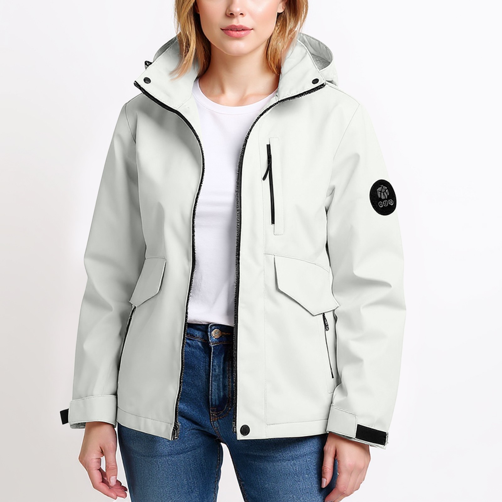 女性の軽量ハイキングジャケット無地長袖ルーズパーカー屋外防風 - Summer Rain Clothing のレビューと価格