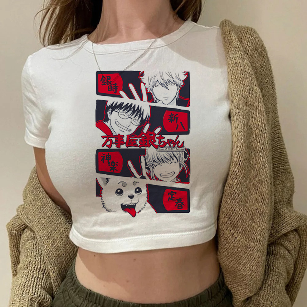 銀魂サムライ銀時クロップドトップティーンドロレットy2kバデ - Summer Clothing Teens のレビューと価格