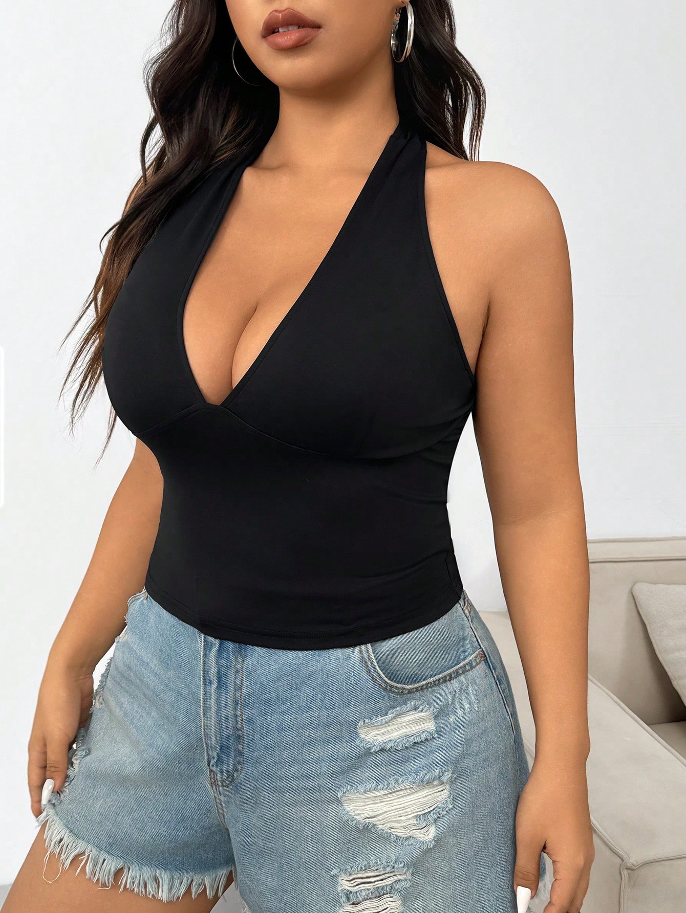新作ファッション無地プラスサイズレディースファッションセクシ - Summer Clothing Plus Size Women のレビューと価格