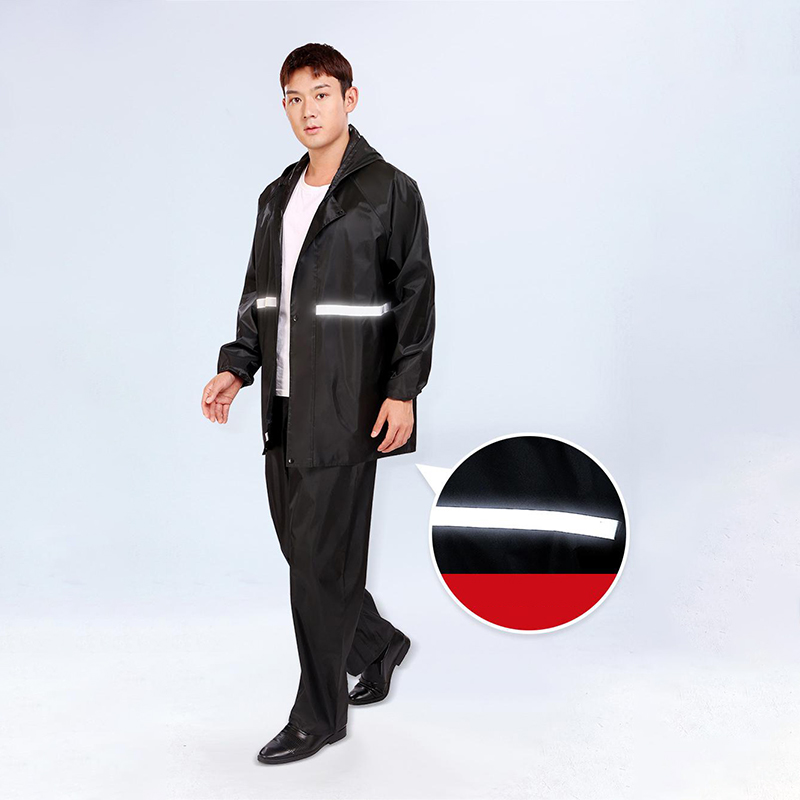 男性と女性のための防水フード付きコートとパンツ,反射ストリッ - Summer Rain Clothing のレビューと価格