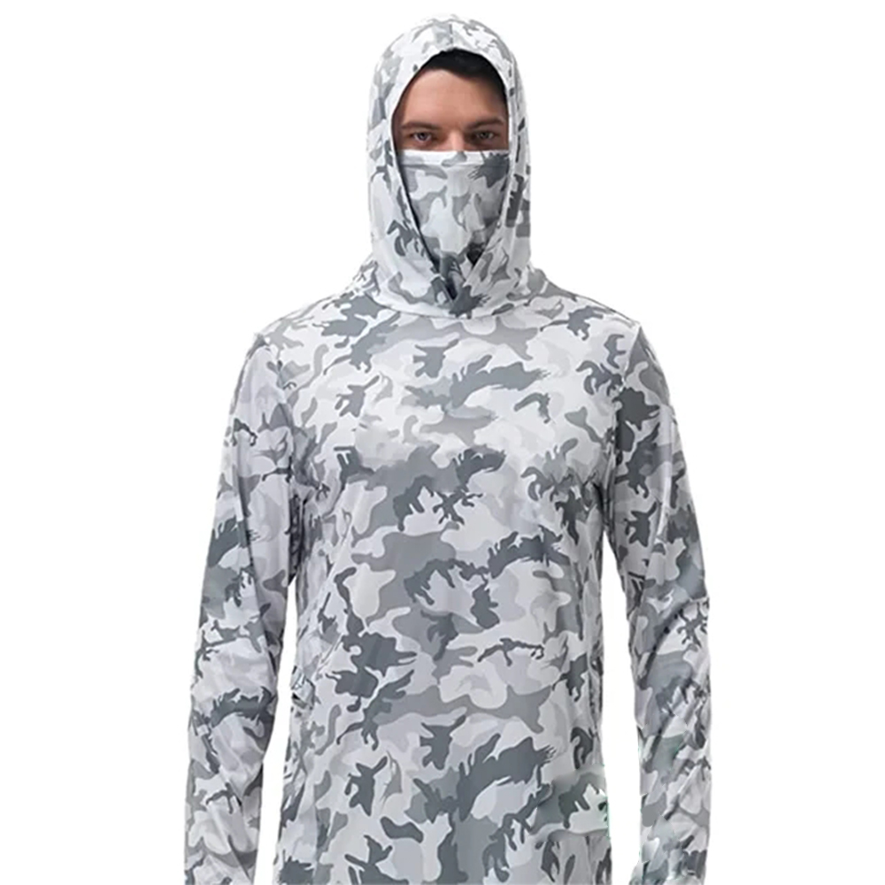 夏用フィッシングパーカー メンズ ジャージー 迷彩柄 長袖  - Summer Clothing Mens のレビューと価格