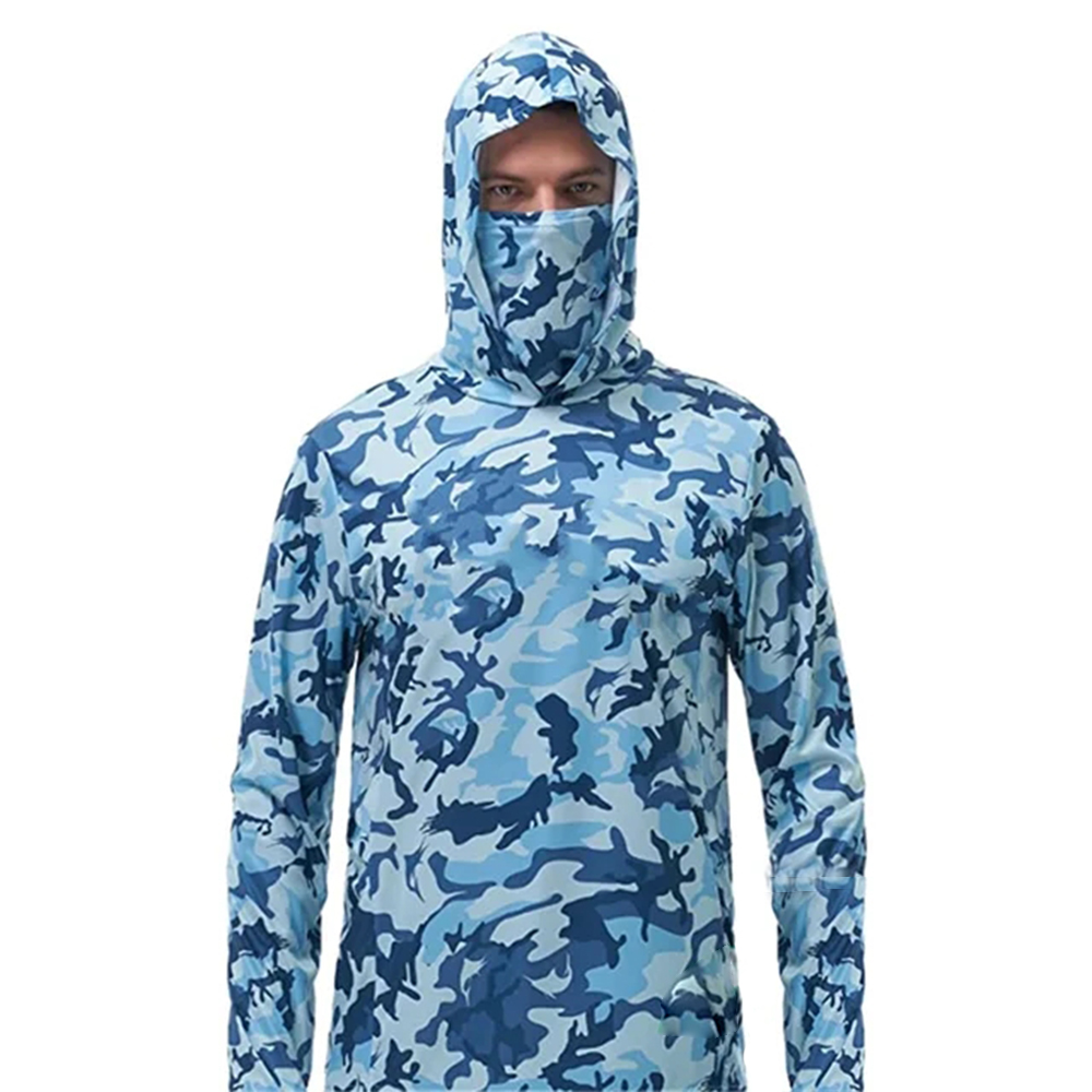 夏用フィッシングパーカー メンズ ジャージー 迷彩柄 長袖  - Summer Clothing Mens のレビューと価格