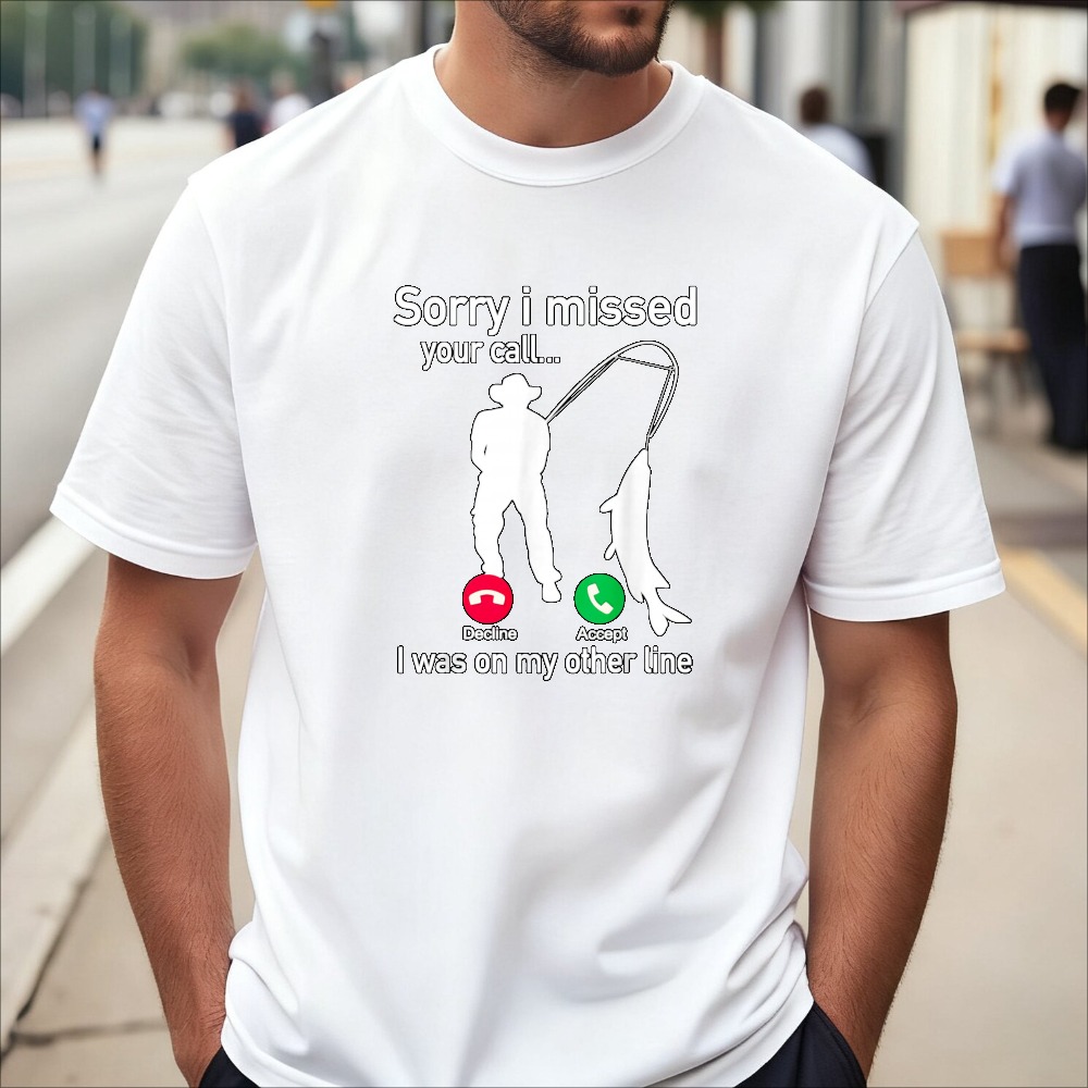 フィッシングコール - 面白い釣り人Tシャツ「お通話をお見逃 - Summer Clothing Online のレビューと価格
