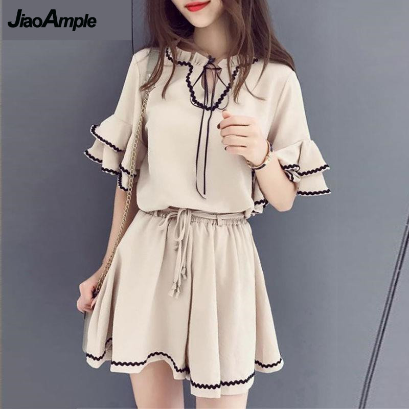 女性用シフォンブラウスとパンツのセット,ヴィンテージセット, - Summer Clothing Model のレビューと価格