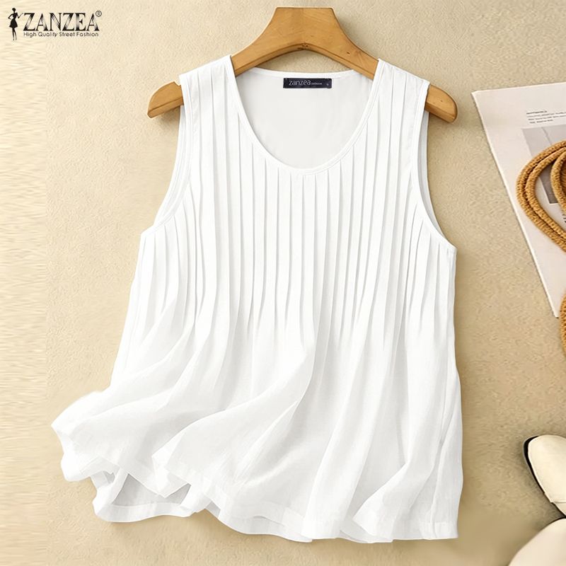 ZANZEA 女性夏ピンタックタンクトッププラスサイズカジュ - Summer Clothing Plus Size Women のレビューと価格