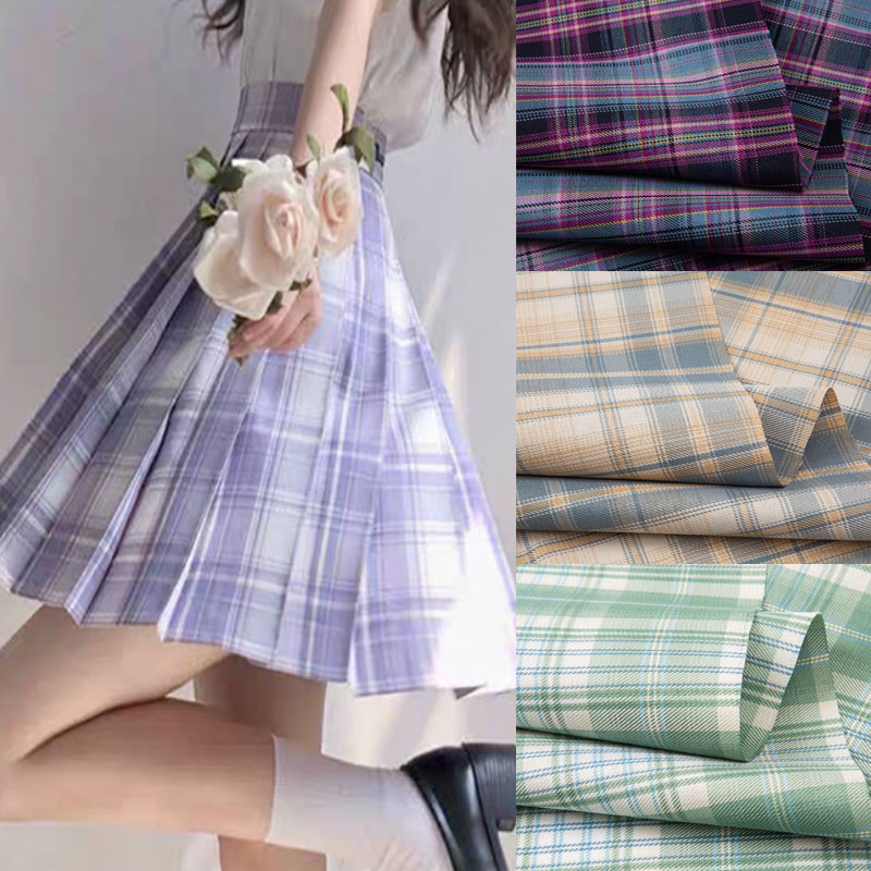 日本の格子縞生地 スーツ、ドレス、衣類、縫製、夏用ポリエステ - Summer Green Clothing のレビューと価格