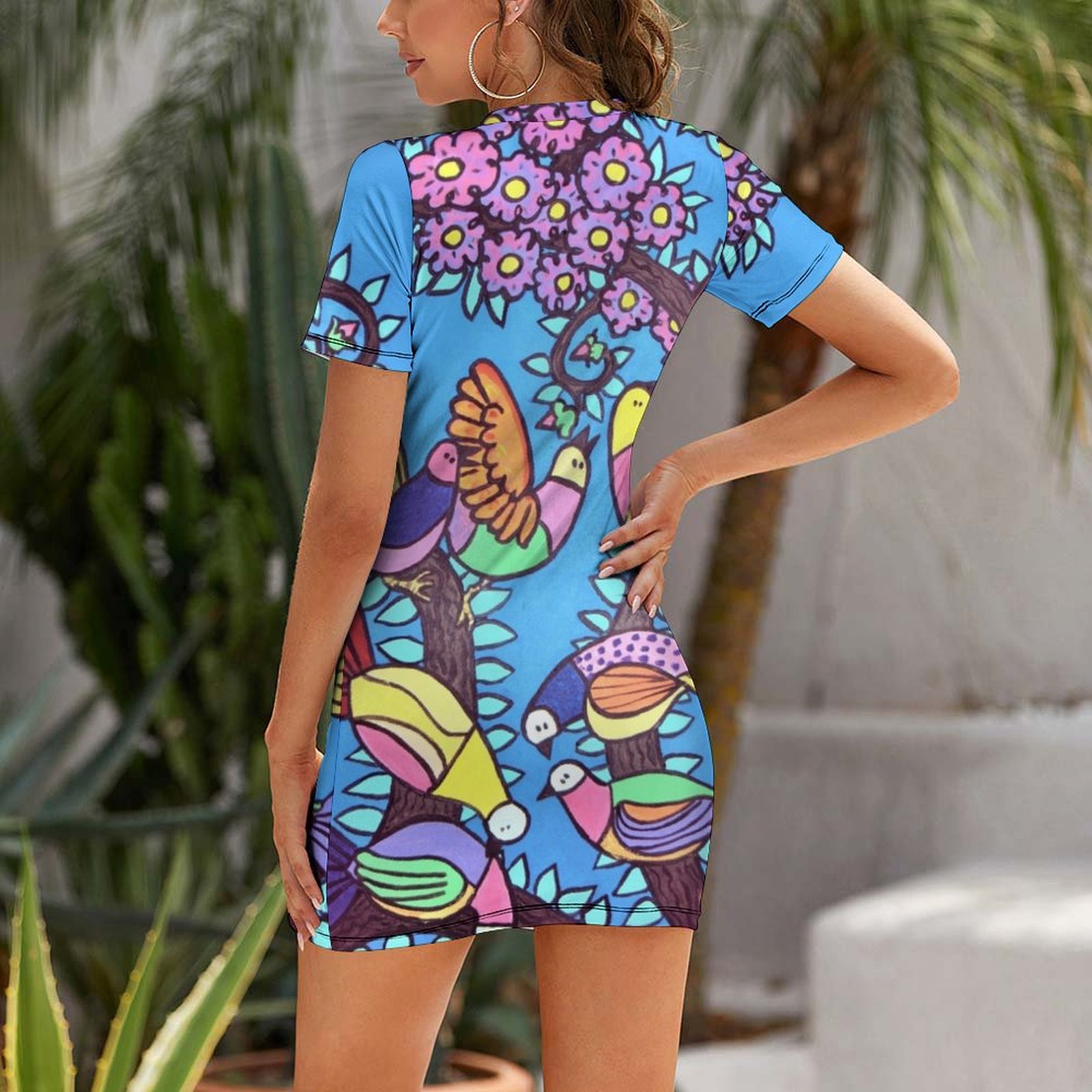 ステフの「木の上の鳥」半袖ドレス 女性用サマードレス 女性用 - Summer Clothing Online のレビューと価格