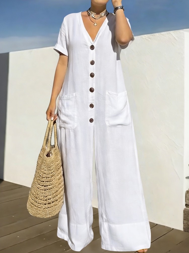 プラスサイズ女性服ジャンプスーツ夏服ブルーアーバンレジャーボ - Summer Clothing Model のレビューと価格