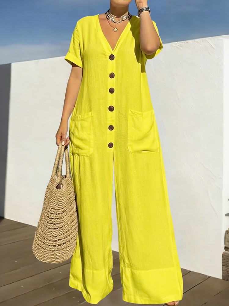 プラスサイズ女性服ジャンプスーツ夏服ブルーアーバンレジャーボ - Summer Clothing Model のレビューと価格