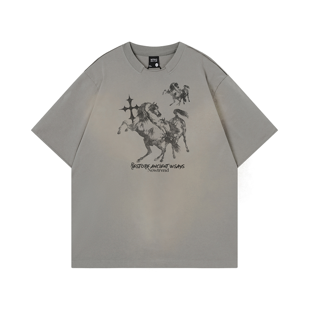 ディストレス加工高品質半袖Tシャツ Y2K Tシャツ ゴス  - Summer Clothing Trends For Men 2026 のレビューと価格