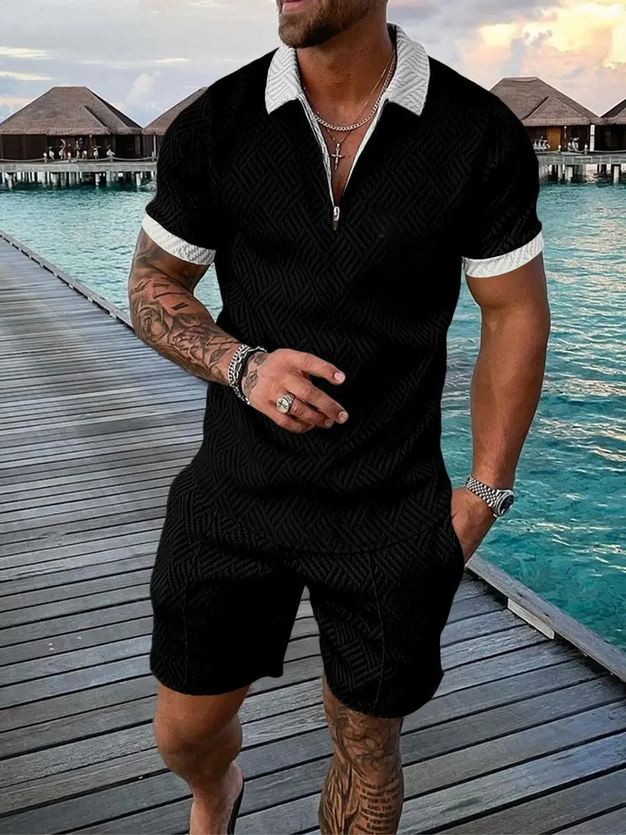 2026年新作夏メンズスーツトレンド3Dプリントジッパーポロ - Summer Clothing Trends For Men 2026 のレビューと価格