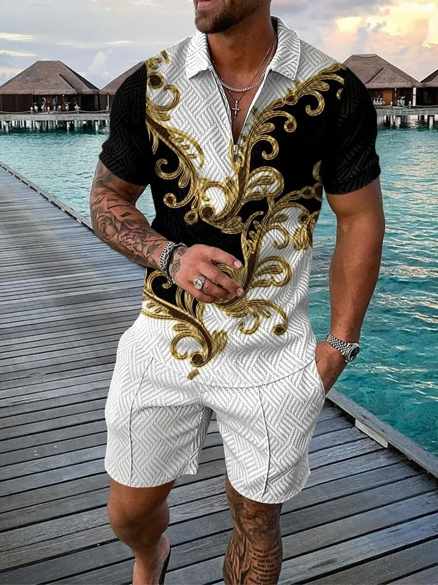 2026年新作夏メンズスーツトレンド3Dプリントジッパーポロ - Summer Clothing Trends For Men 2026 のレビューと価格