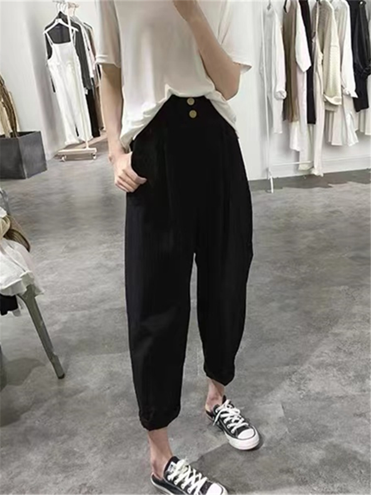 ハイウエストスリムカジュアルハーランパンツ婦人服ナインポイン - Summer Clothing Label のレビューと価格
