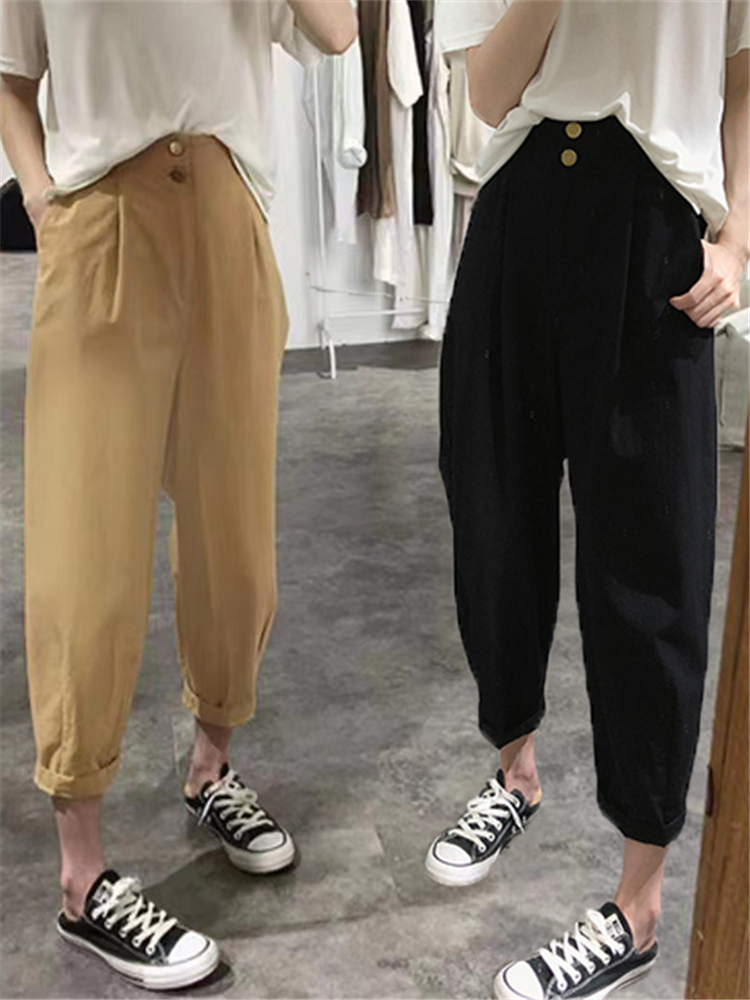 ハイウエストスリムカジュアルハーランパンツ婦人服ナインポイン - Summer Clothing Label のレビューと価格