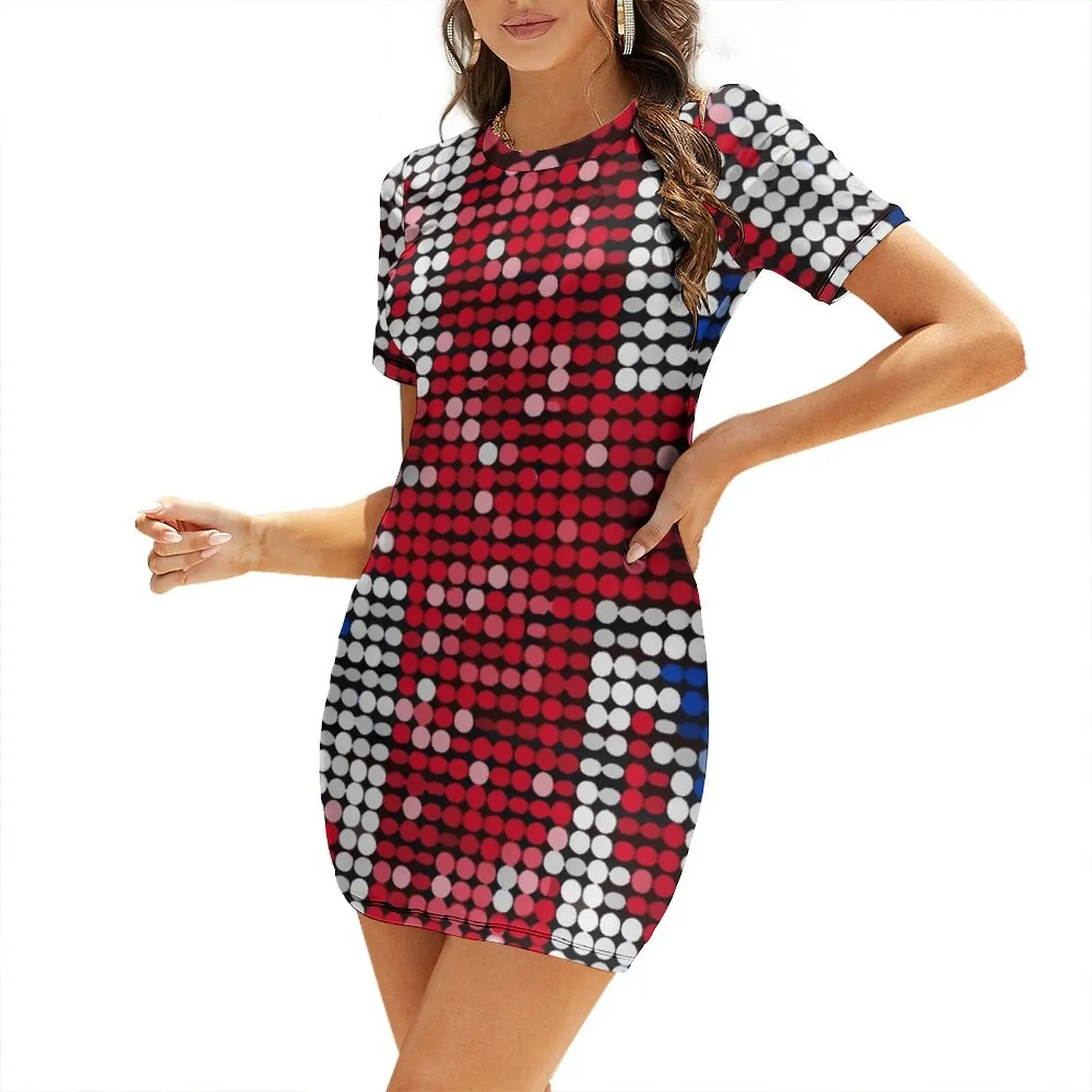 ユニオンジャック旗英国スパンコール半袖ドレスドレス女性のため - Womens Summer Clothing Uk のレビューと価格