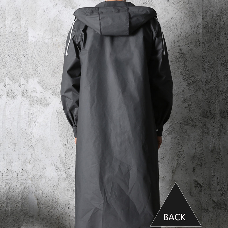 黒のファッション大人の防水ロングレインコート女性男性レインコ - Summer Rain Clothing のレビューと価格
