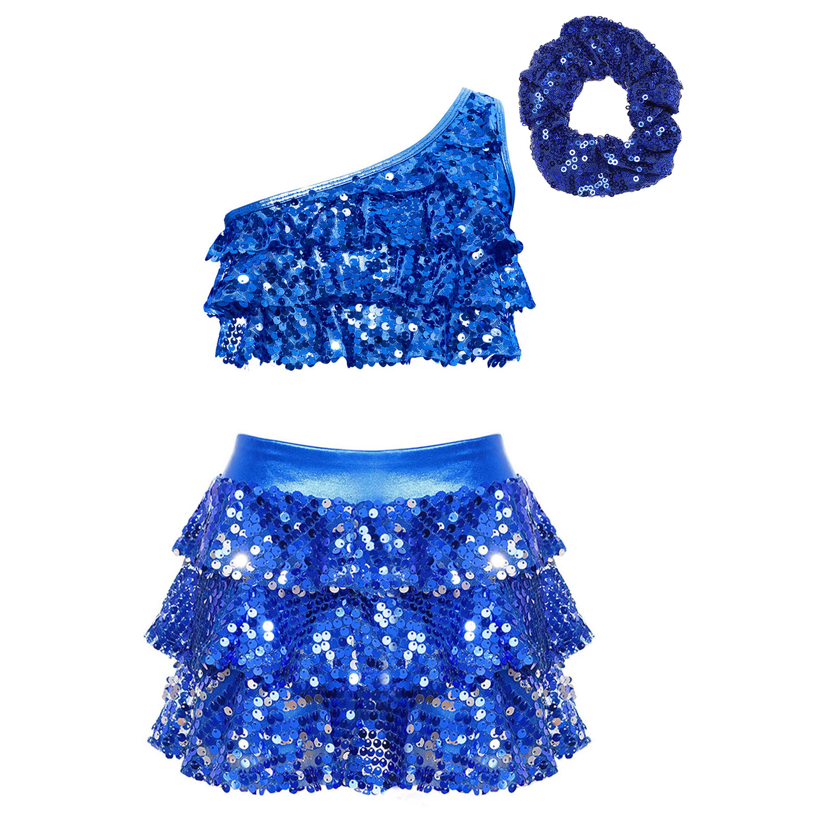 キッズガールズ光沢のあるスパンコールラテンジャズダンス衣装パ - Summer Clothing Girls のレビューと価格